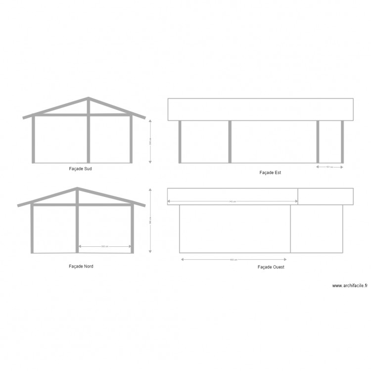 PROJET ABRIS JARDIN FACADES. Plan de 0 pièce et 0 m2