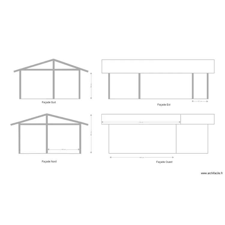 PROJET ABRIS JARDIN FACADES. Plan de PROJET ABRIS JARDIN FACADES. Plan de