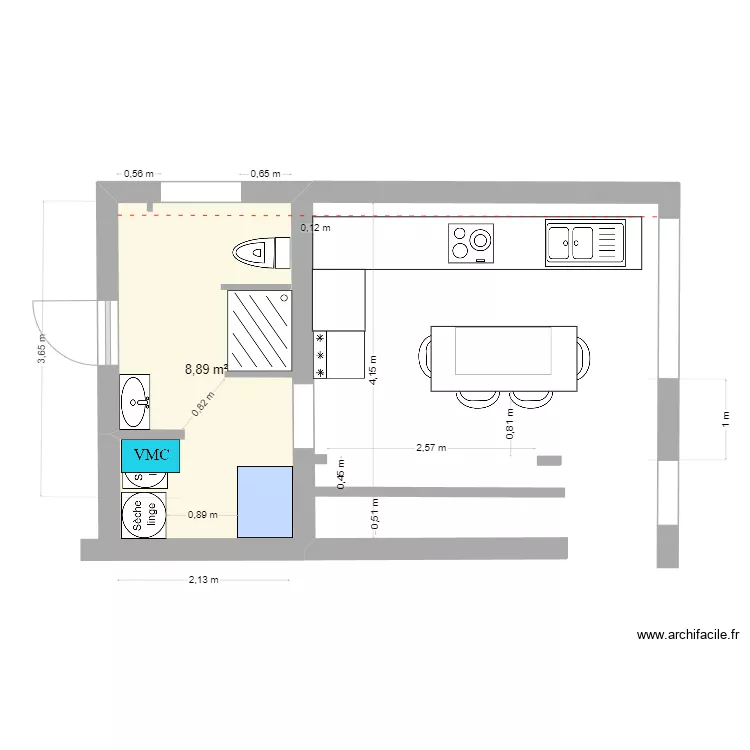 SDB R+0. Plan de SDB R+0. Plan de