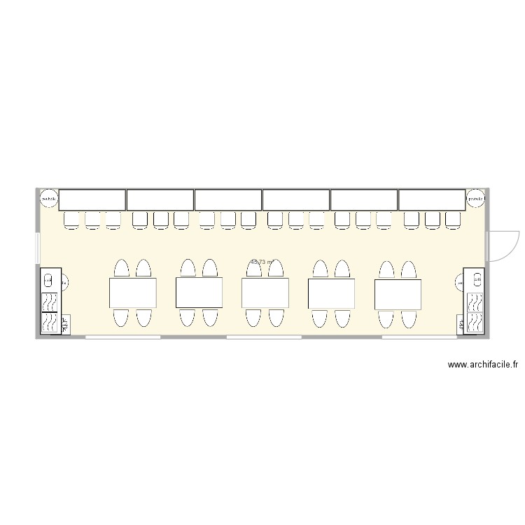 Plan réfectoire Hordain V2. Plan de 0 pièce et 0 m2