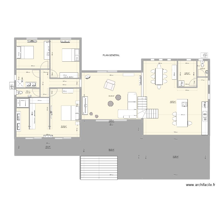 PLAN FOLELLI V5. Plan de 13 pièces et 243 m2