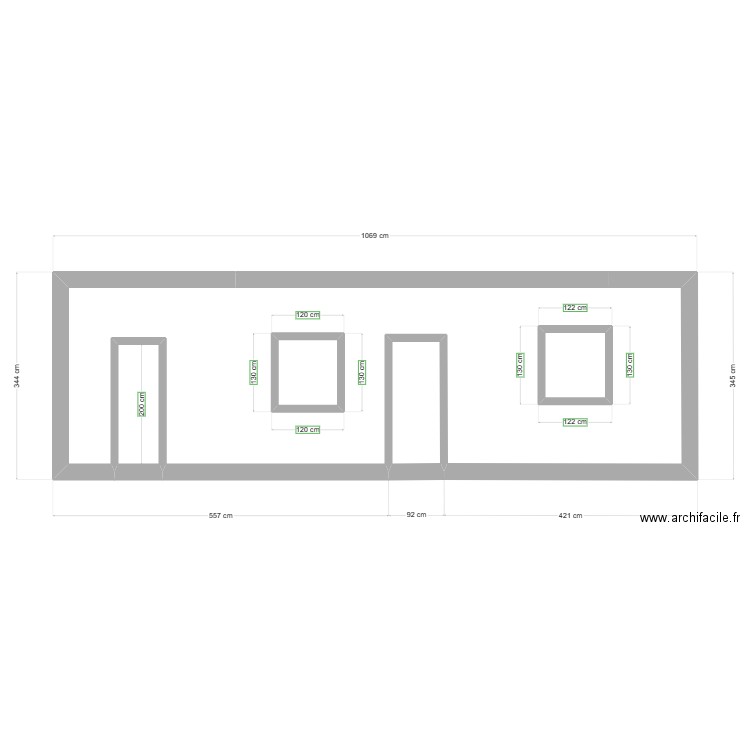 facade1. Plan de 5 pièces et 31 m2