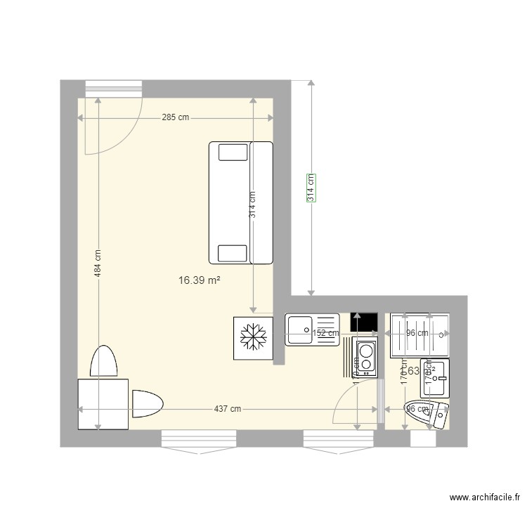 STUDIO CHARENTON. Plan de 0 pièce et 0 m2