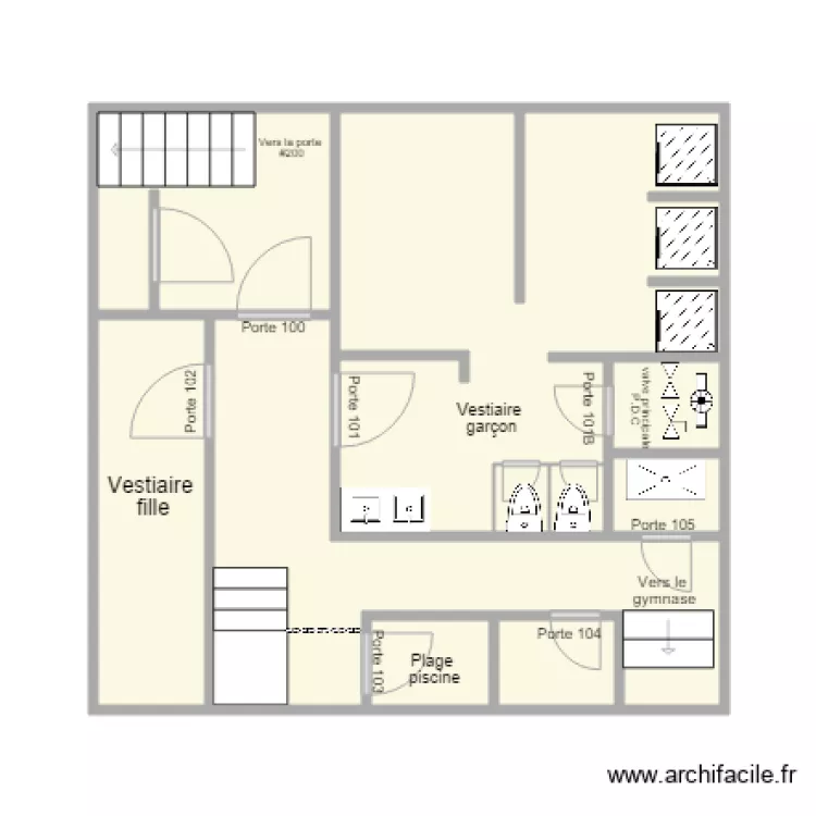 plan eau secteur piscine. Plan de 