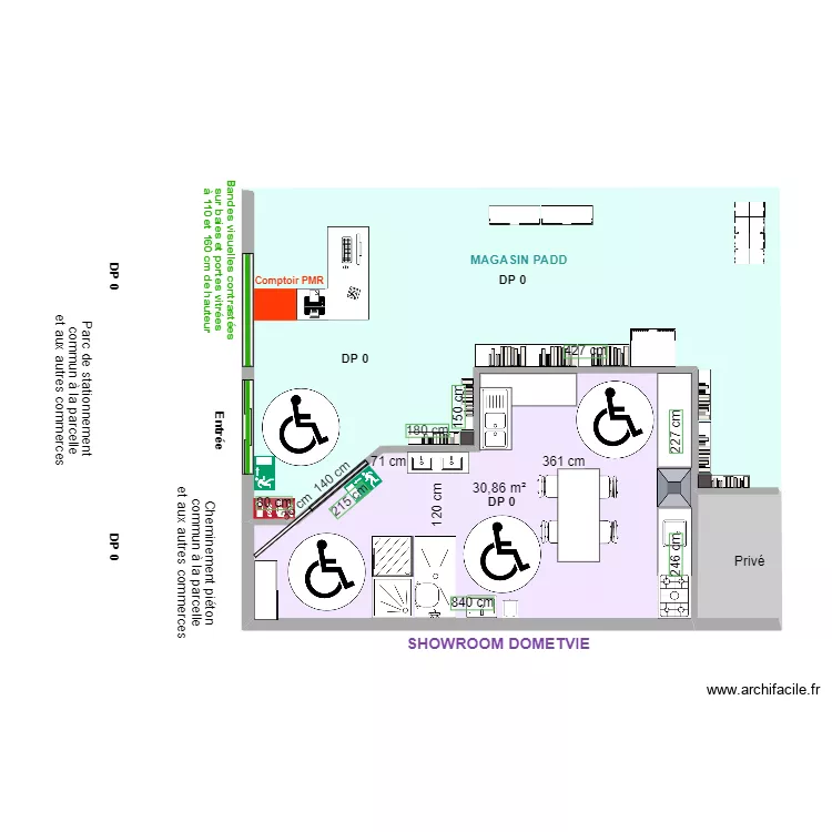 DOMETVIE APRES TRAVAUX espaces rotation. Plan de 