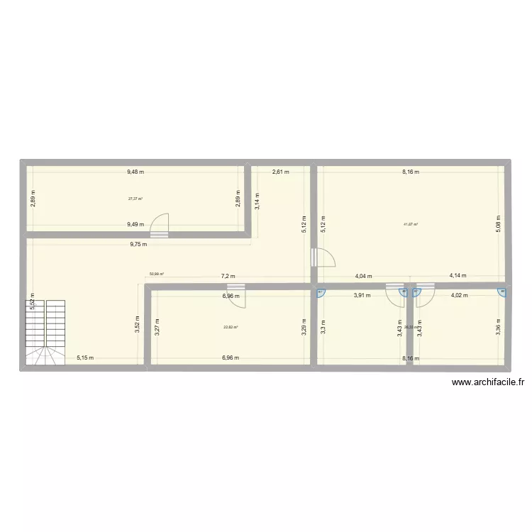 R+1 Caserne Administratif. Plan de 