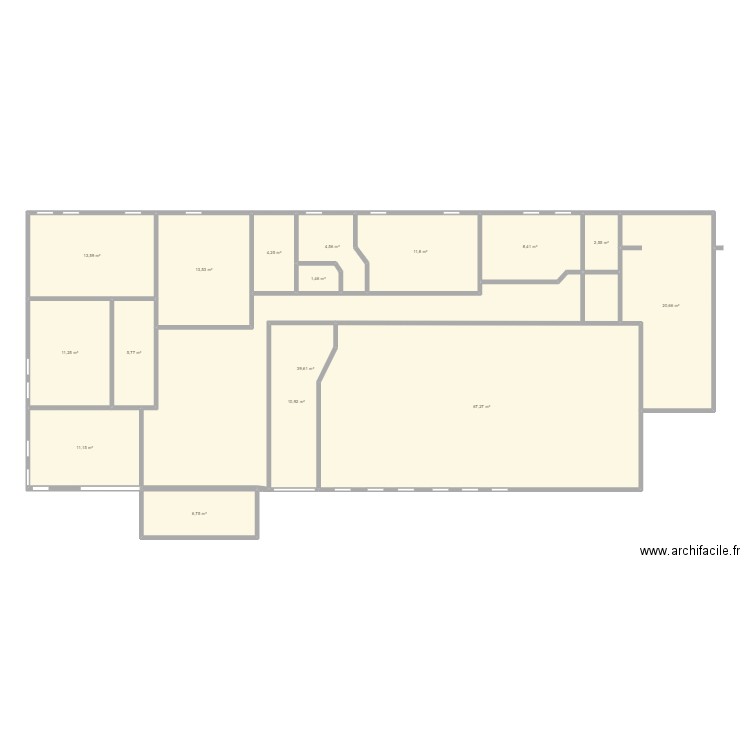 rc mairie . Plan de 16 pièces et 234 m2