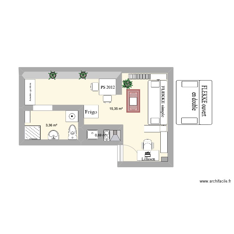 Aménagement tudio VDK. Plan de 0 pièce et 0 m2