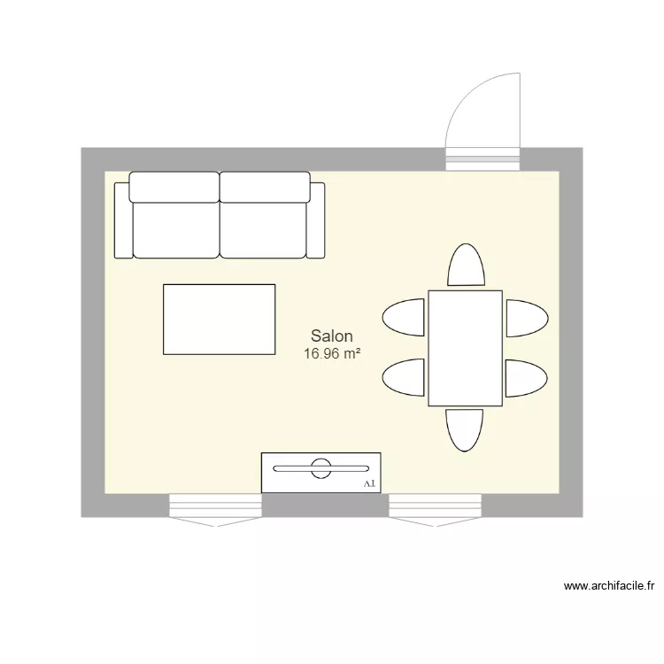 SALON APPART 17m2. Plan de 