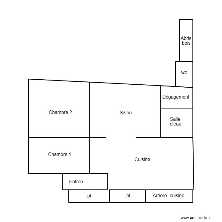 LOCTUDY MALLET. Plan de 5 pièces et 13 m2