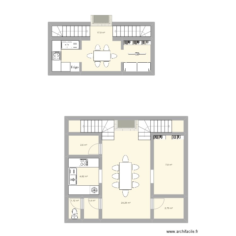 Mini studio 2. Plan de 15 pièces et 83 m2