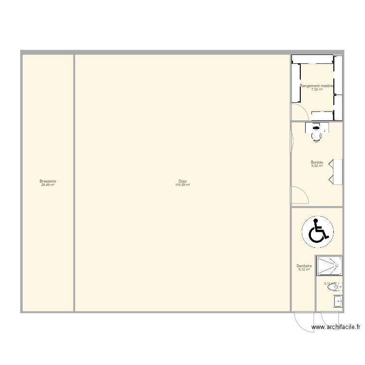 dojo bis. Plan de 0 pièce et 0 m2