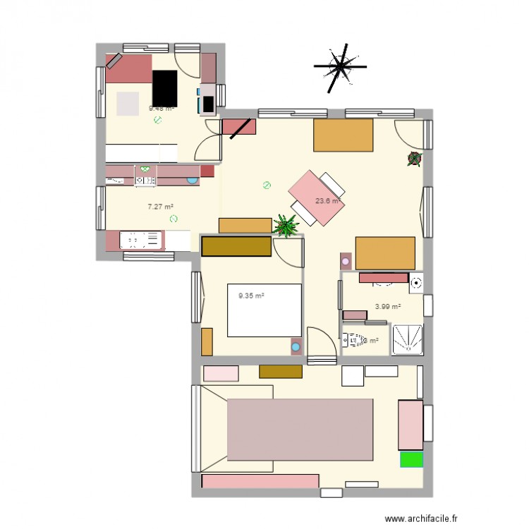 2 chambres garage nord. Plan de 0 pièce et 0 m2