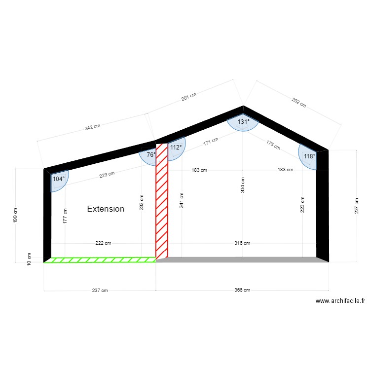 maison 5. Plan de 2 pièces et 13 m2