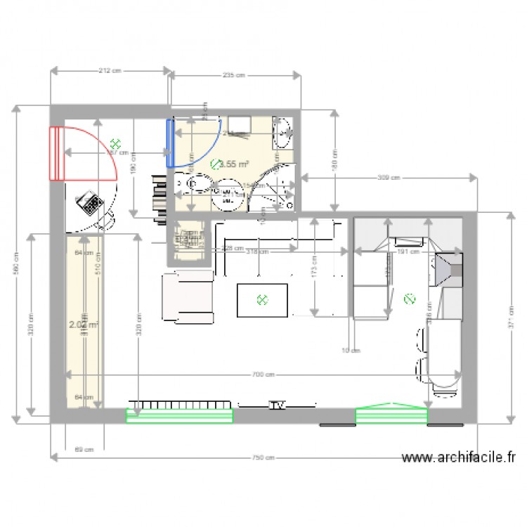 studio Marissel v3. Plan de 0 pièce et 0 m2