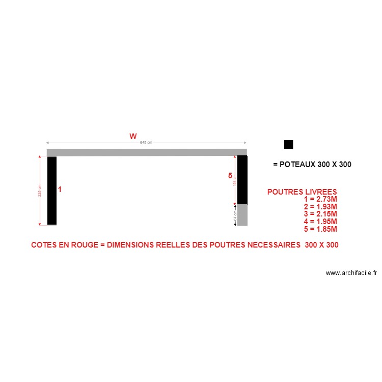 cotes reelles carport 2 FACE AVANT . Plan de 0 pièce et 0 m2