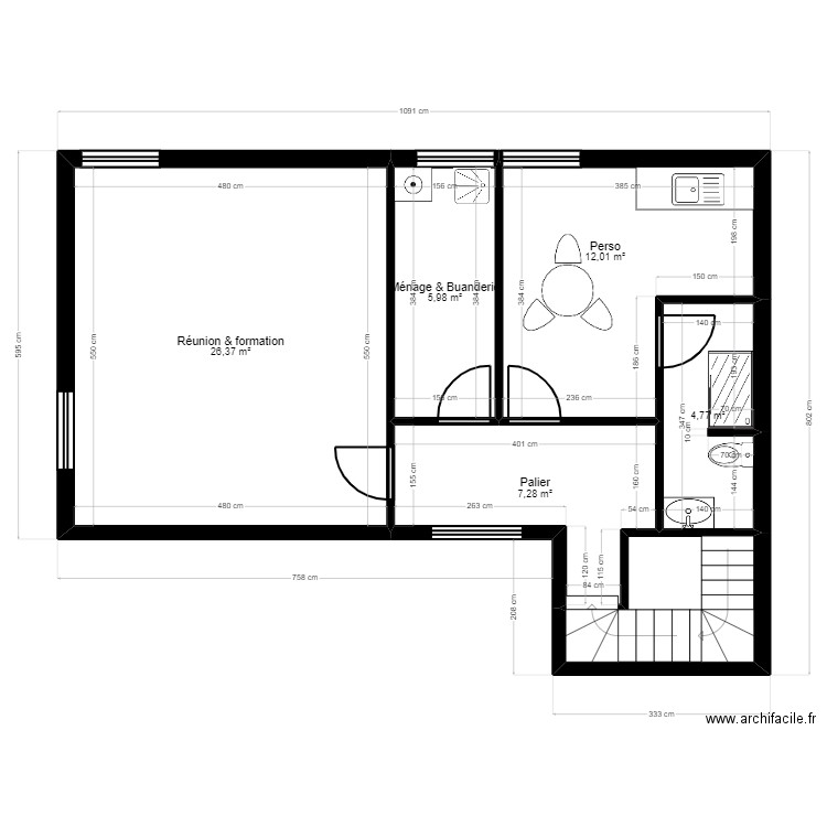 creteil 1 Giraudoux projet Jordan 1. Plan de 20 pièces et 200 m2