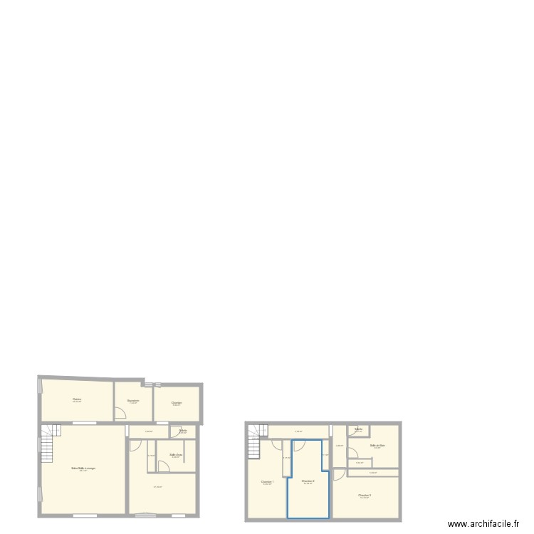 plan maison 2. Plan de 21 pièces et 167 m2