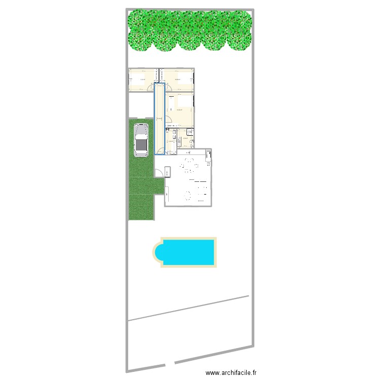 Maison PT1. Plan de 6 pièces et 54 m2