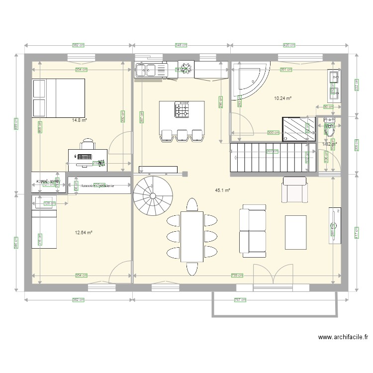 1 er etage exemple 1. Plan de 0 pièce et 0 m2