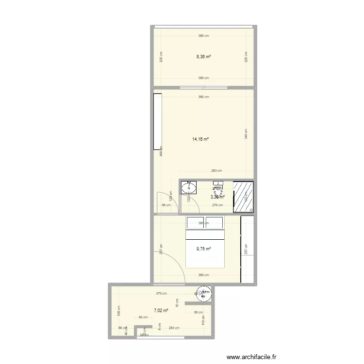 la capte meubl&eacute;e PLACARD cuisine. Plan de 