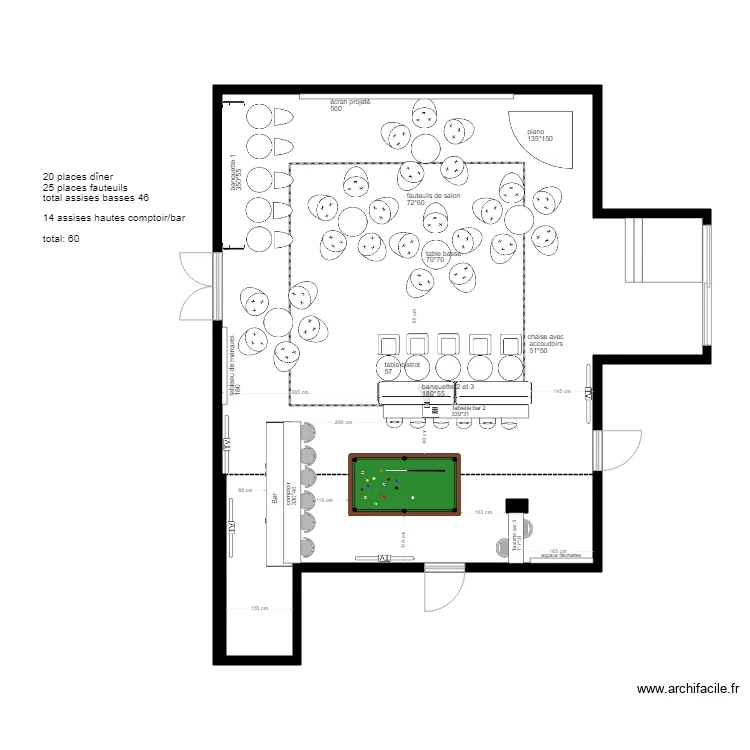 version c&ocirc;t&eacute;. Plan de 