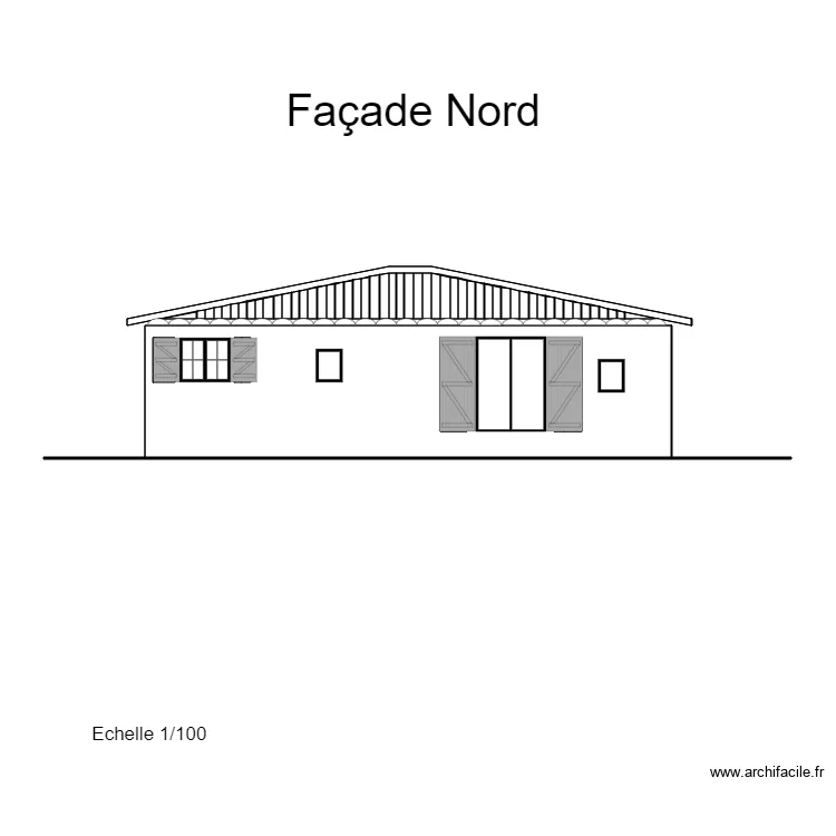 Fa&ccedil;ade Nord. Plan de 