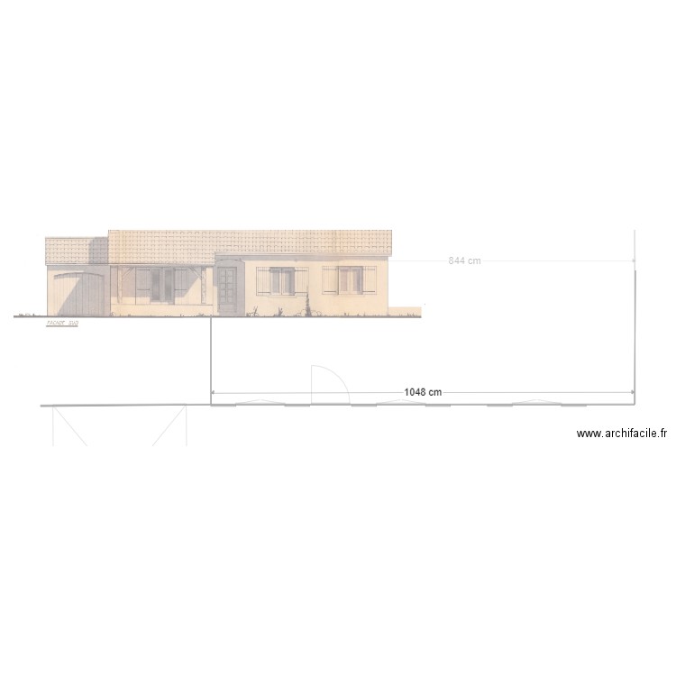 Facade. Plan de 0 pièce et 0 m2