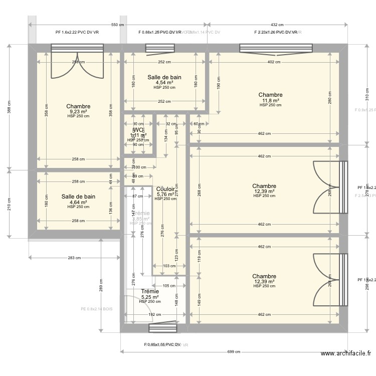 ROLLAND FABIEN. Plan de 16 pièces et 140 m2