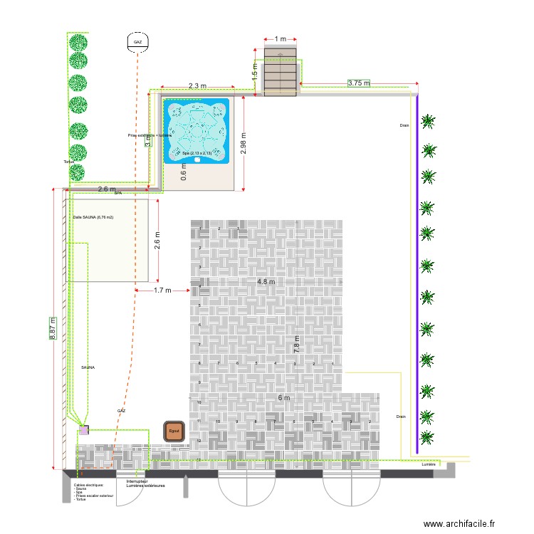 SPASAUNA7electricité. Plan de 0 pièce et 0 m2