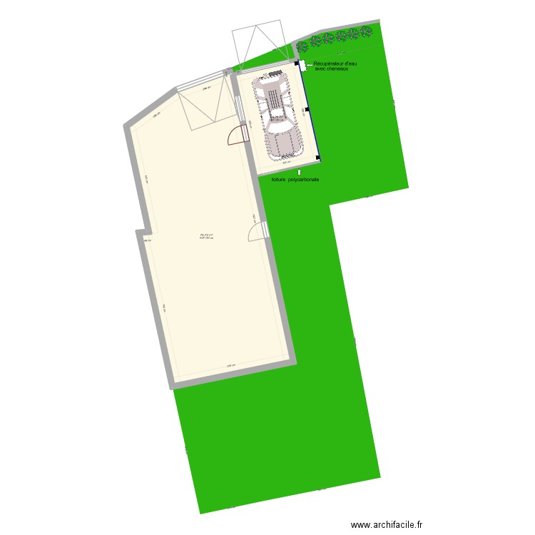 projet carport. Plan de 2 pièces et 93 m2