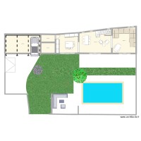 Plan Mas RDC v2 avec Jardin/Piscine