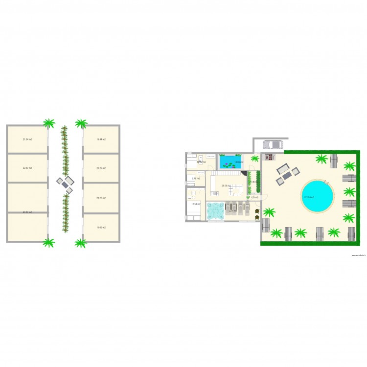 centre commercial. Plan de 0 pièce et 0 m2