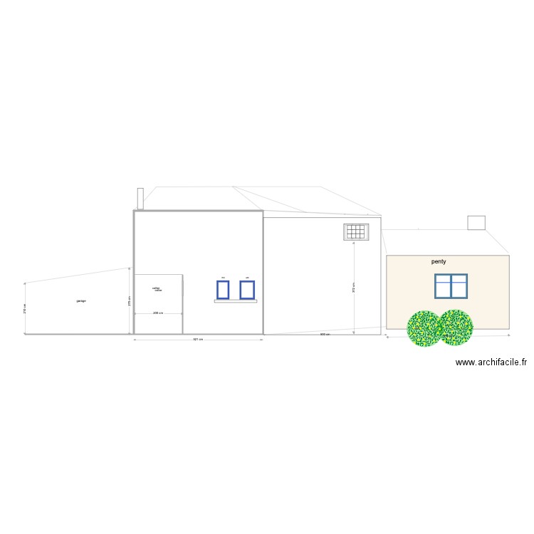 facade laterale revue volet . Plan de 0 pièce et 0 m2