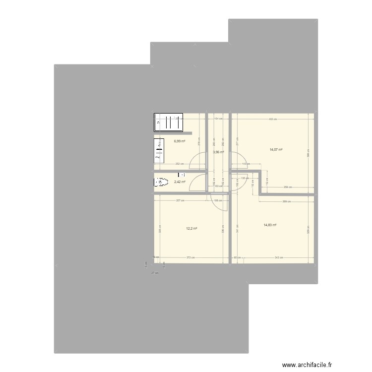 Botspern étage. Plan de 10 pièces et 164 m2