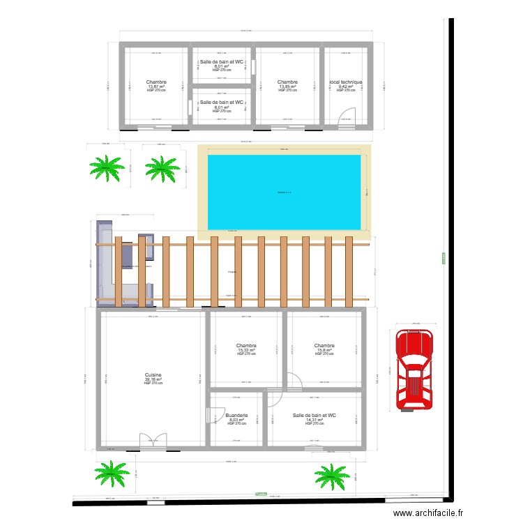 ndangane 4. Plan de 10 pièces et 142 m2