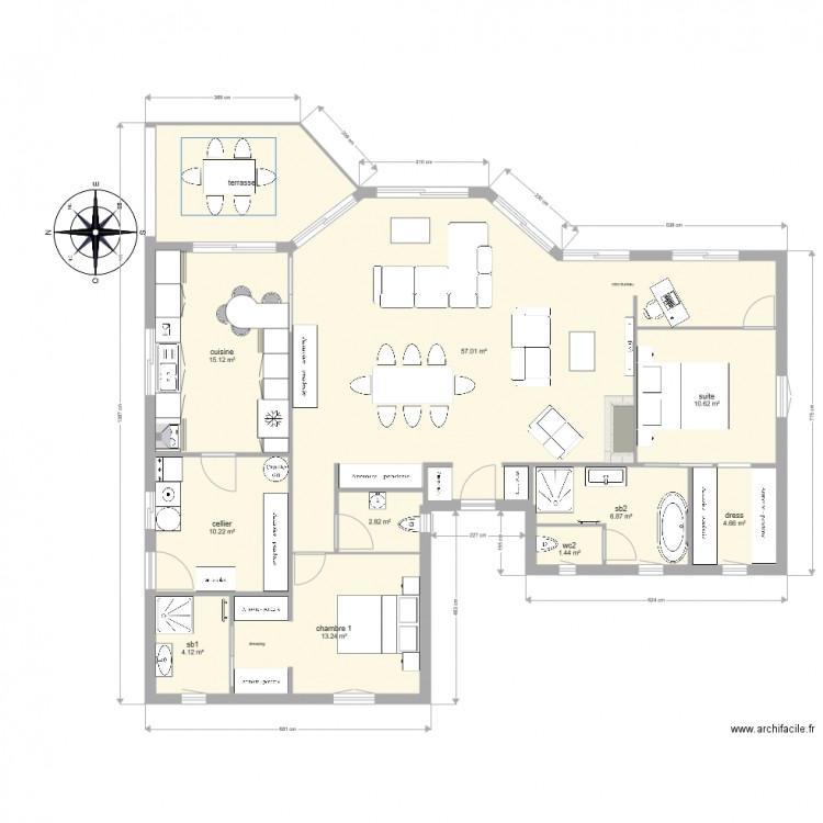 maison modif salle d eau BIS. Plan de 0 pièce et 0 m2