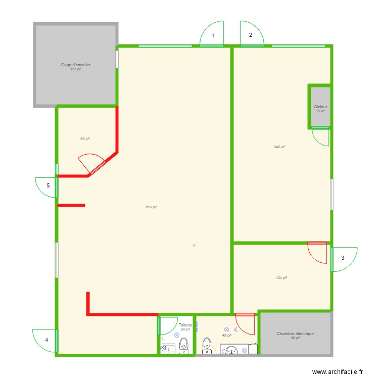 Clinique CK plan démolition. Plan de 0 pièce et 0 m2