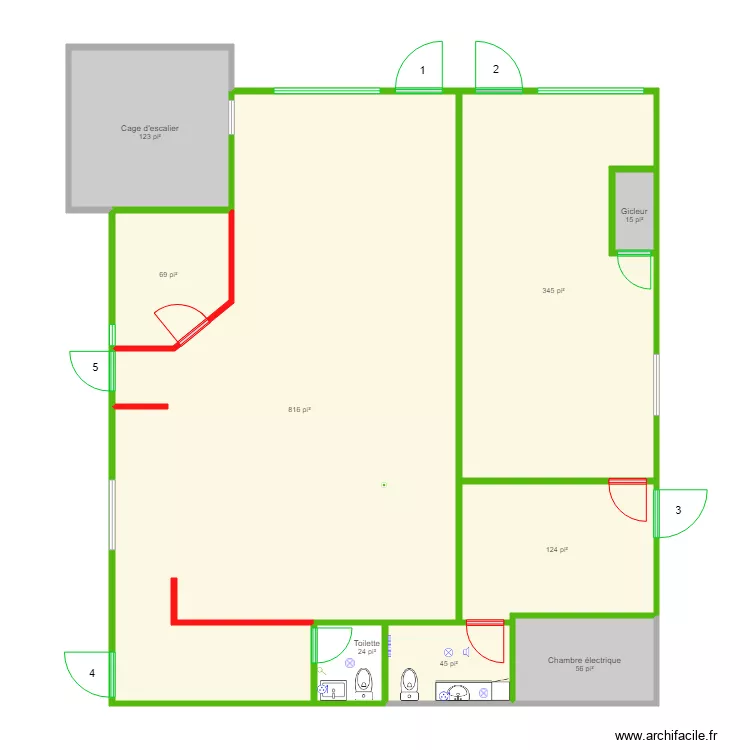 Clinique CK plan d&eacute;molition. Plan de 