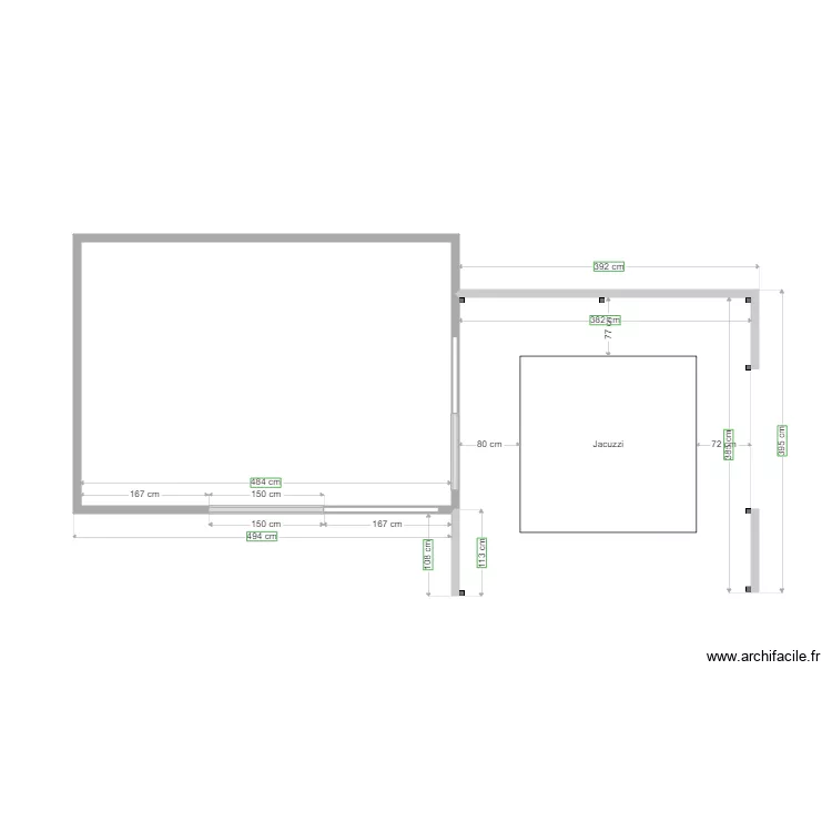 Jacuzzi centr&eacute;. Plan de 