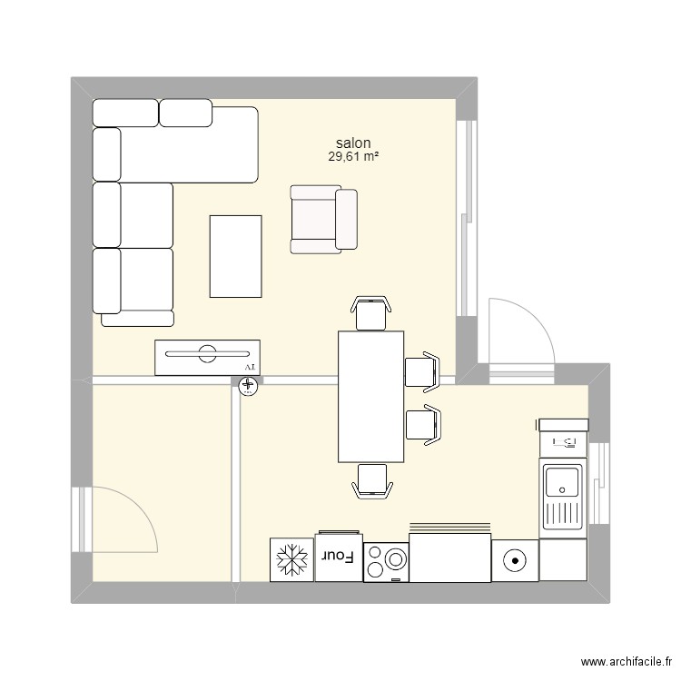 Mon appart . Plan de 1 pièce et 30 m2