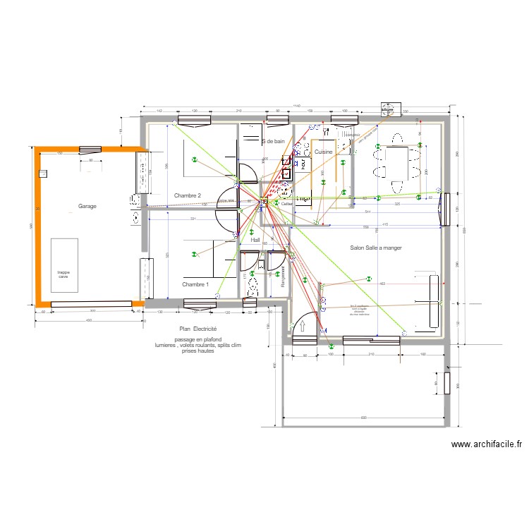 lumieres volets roulants split clim . Plan de 0 pièce et 0 m2