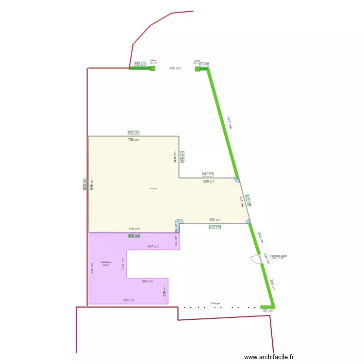 plan avec terrasse 1. Plan de 