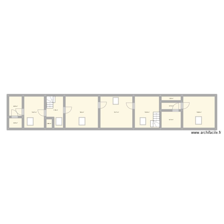 Courcemont 1er. Plan de 12 pièces et 94 m2