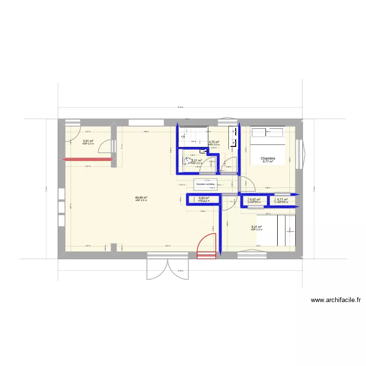 LUBIE v2. Plan de 9  et 72 m²