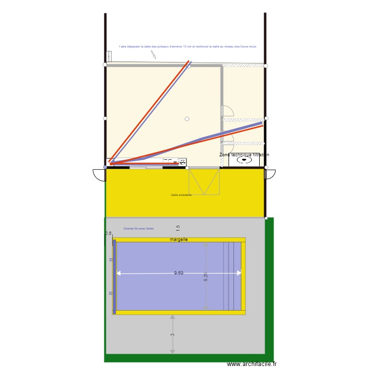Piscine La Plaine - vue de dessus V8. Plan de 0 pièce et 0 m2