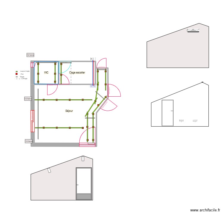 Loc chape légère. Plan de 3 pièces et 26 m2