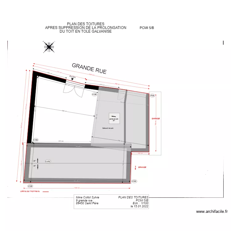 pcmi 5B APRES TRAVAUX toit gris. Plan de 