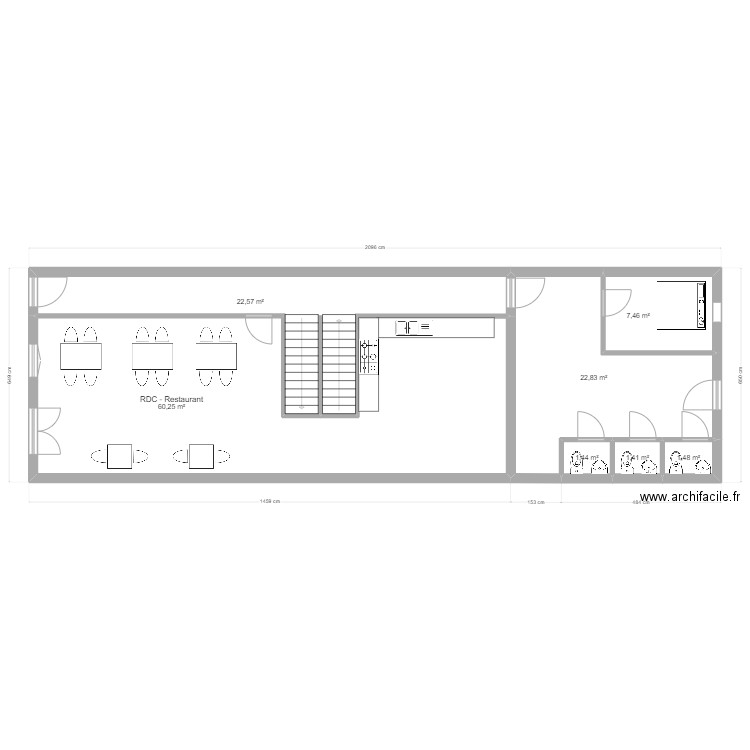 rdc avenches. Plan de 7 pièces et 117 m2