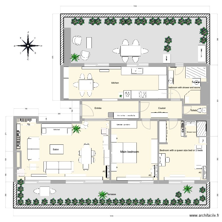 Plan appartement CambronneMj. Plan de 14 pièces et 169 m2